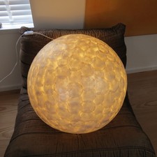 Very large Vintage Caprice Shell Hanging Globe Ball Pendant Light Shade