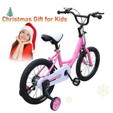 16" Pink Bike Bicycle Bikes Steel Frame Kids Gift for 4-7 Years Old Boys Girls