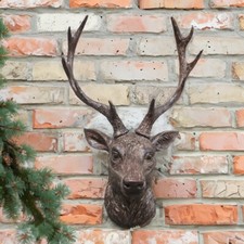 Wall Mounted Stag Head Deer 47cm Sculpture Large Vintage Reindeer Ornament Xmas