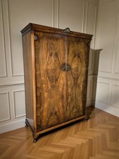 An Antique Mid 20th Century Burr Walnut Double Wardrobe ~Delivery Available~