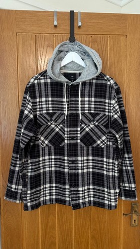 Checked shacket hooded - h&m,
