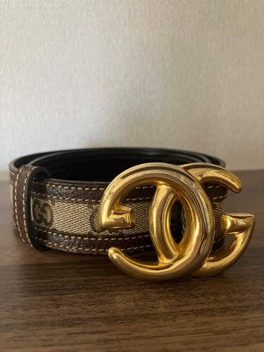 Gucci jacquard belt gold - jacquard,