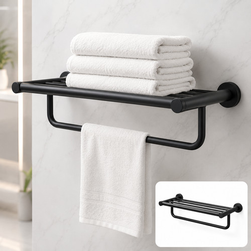 Bathroom towel shelf wall - bathroom,