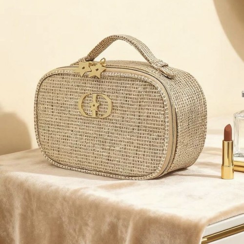 Dior beauty gold vanity case - gold,