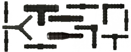 Plastic barbed connector pipe - plastic,