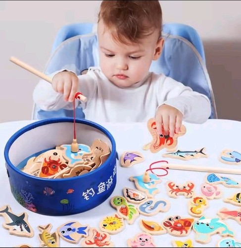 Wooden magnetic fishing game - magnetic,