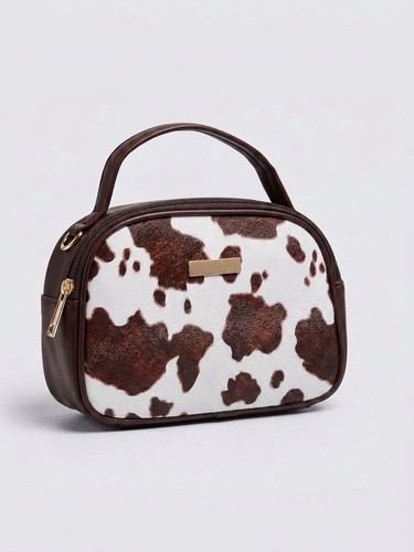 Cow print mini handbag - print,