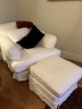 Tetrad Chair and Footstool Set of 2 In Cream. Top quality Washable Covers.