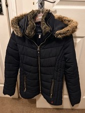 Girls joules Winter Coat 11-12 Years Navy Blue Immaculate