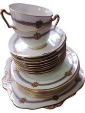 Vintage Fine China Tea Set Elegant Gold Detailing Porcelain Service
