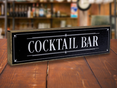 Cocktail bar sign rustic - bar, sign,