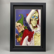DEATH AND ALBERT FRAMED ART. HOGSWATCH, PAUL KIDBY, TERRY PRATCHETT, DISCWORLD