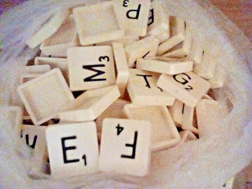 Vintage scrabble spare tiles - vintage,