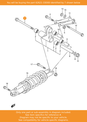 Suzuki bolt cushion lever - bolt,, rr