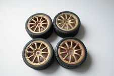 Bycmo Deagostini 1/10 Subaru 10-Spoke Gold Wheels & Tyres (10mm Hex Fitment)