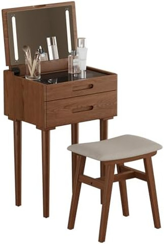 Chic walnut vanity desk - chic,