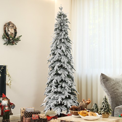 7ft snow covered unlit - snow-covered,