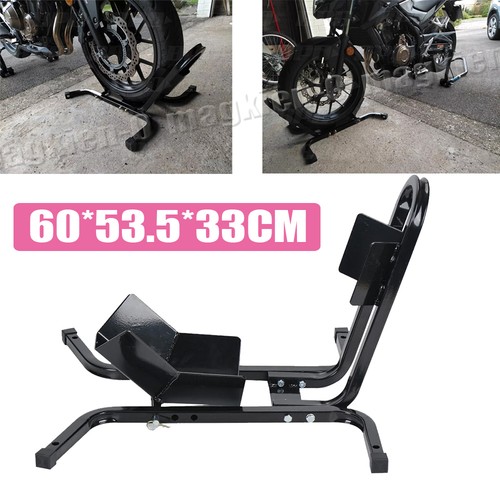 Motorcycle front wheel chock - front,