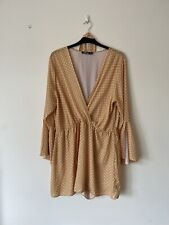 BOOHOO yellow white spotted playsuit jumpsuit, PLUS SIZE 22, elasticated waist