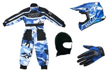 Kids Wulfsport Blue Camo MX