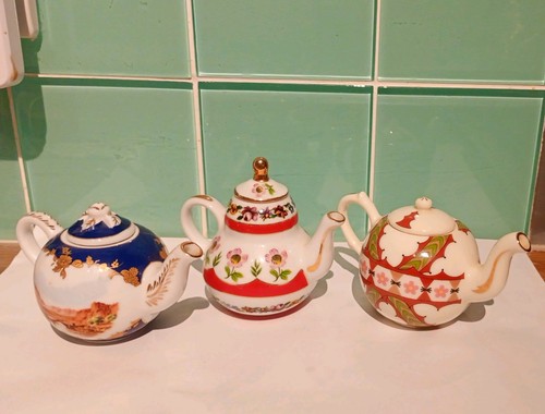 Porcelain art miniature teapot - porcelain,