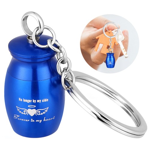 Blue metal pet urn - pet,