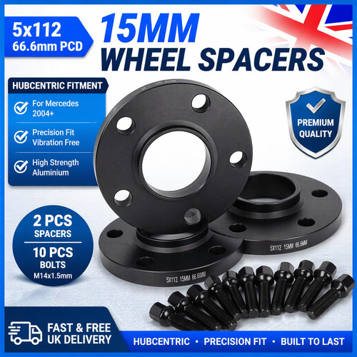 Mercedes hubcentric 15mm black - 15mm,