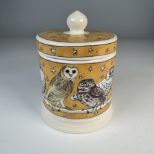 Emma Bridgewater Owls Lidded Ceramic Candle Pot. Stoke On Trent. Unused