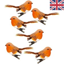 6/12x Clip On Christmas Robins