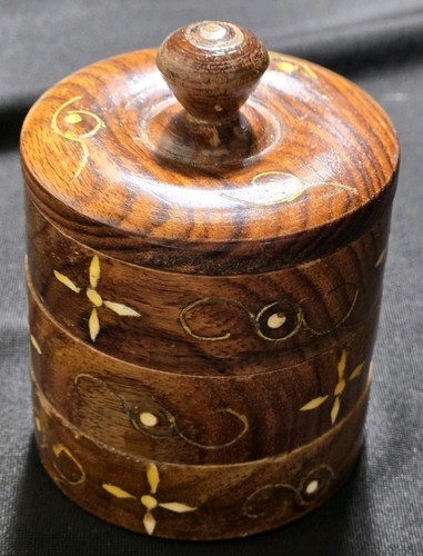 Vtg tea caddy wooden - tea,