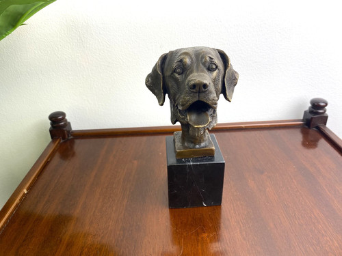 Bronze sculpture dog a - bronze, on