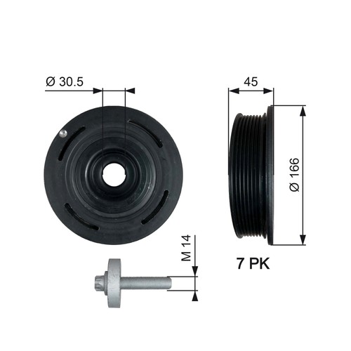 Gates tvd1054a belt pulley - tvd1054a,