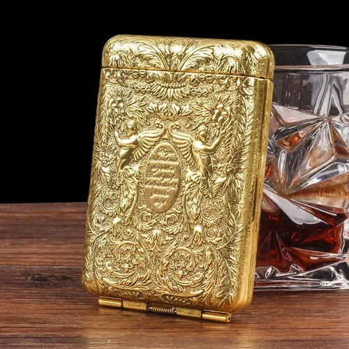 Vintage metal cigarette case - metal,
