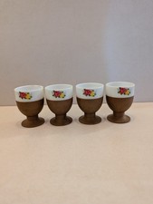 Vintage Egg Cups X 4 Faux Wood