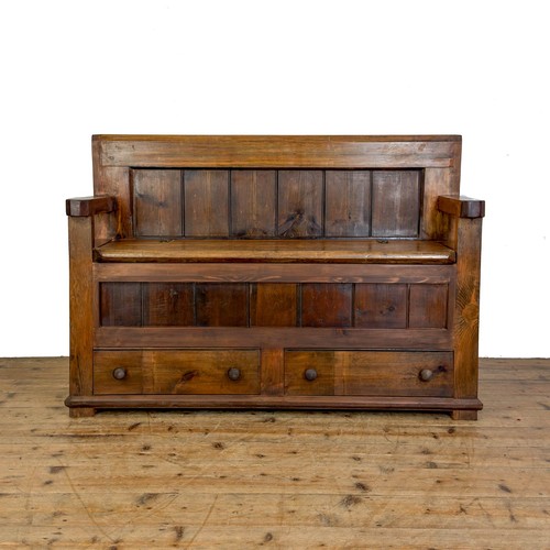 Reclaimed pine settle bench - settle,