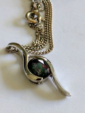 Vintage  925 sterling silver mystic topaz necklace. Boxed.