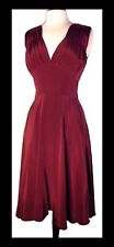 Trashy Diva Burgundy Red Silk 1940s Dress Vintage Swing Retro Pinup xs Vixen 50s