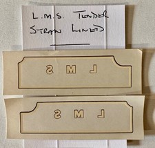 WRENN (& Hornby Dublo) tender transfers for L.M.S. Wartime Black City Class loco