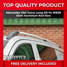 FITS MERCEDES VITO 03-14 W639 EXTRA LONG ALUMINIUM ROOF BARS RAILS RACK NO DRILL