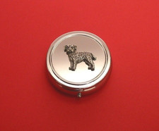 Border Terrier design Round Chrome Mint / Pill Box Border Terrier Gift Xmas Gift