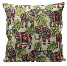 Elephants Tapestry Cushion, Indian, Various Sizes, Handmade, + FREE DOOR STOP