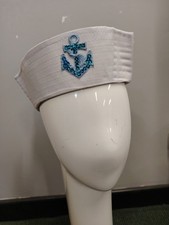 Fancy Dress White Sailor Hat Dough Boy Anchor Naval Barge Trip Party