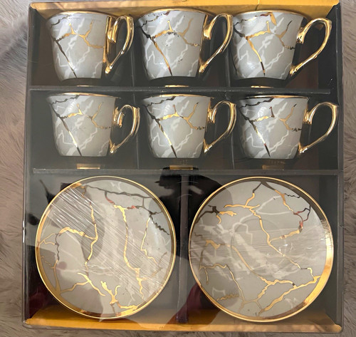 Grey gold marble - grey, tea