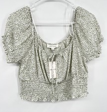 Pink Rose Animal  Print Crop Top size Large New