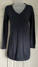 Marks & Spencer Navy Blue Long Sleeve V-Neck  Long Length Jumper Size 12