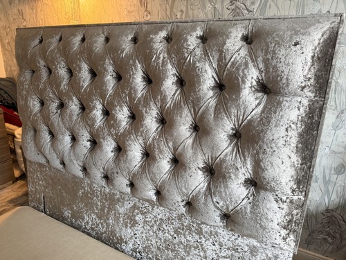Crushed velvet grey buttoned - crushed,