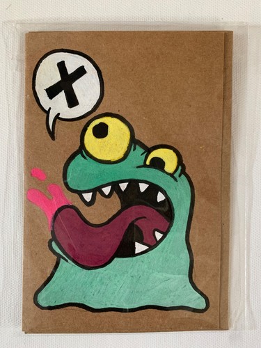 Original cartoon art greeting - original,