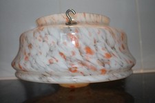 Vintage ART DECO Spatter Glass Ceiling Shade, FLY CATCHER style, 1930s Lighting