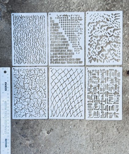 Stencil set bricks wall - set,