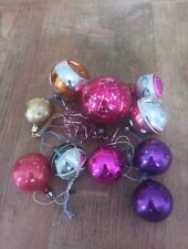 10 X VINTAGE GLASS! CHRISTMAS TREE BAUBLES 50+ YEARS OLD ROUND SOME PATTERNS